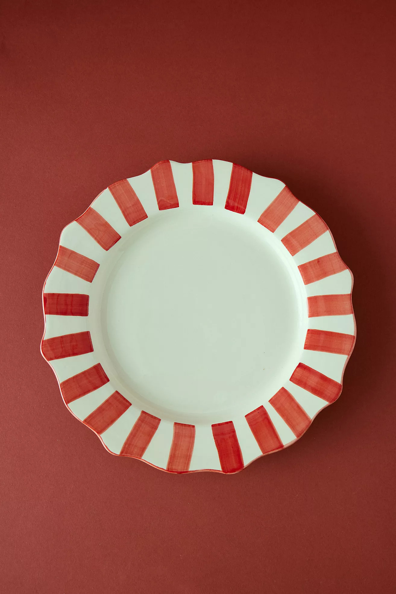 Anna + Nina Candy Cane Scalloped Dinner Plate | Anthropologie (UK)