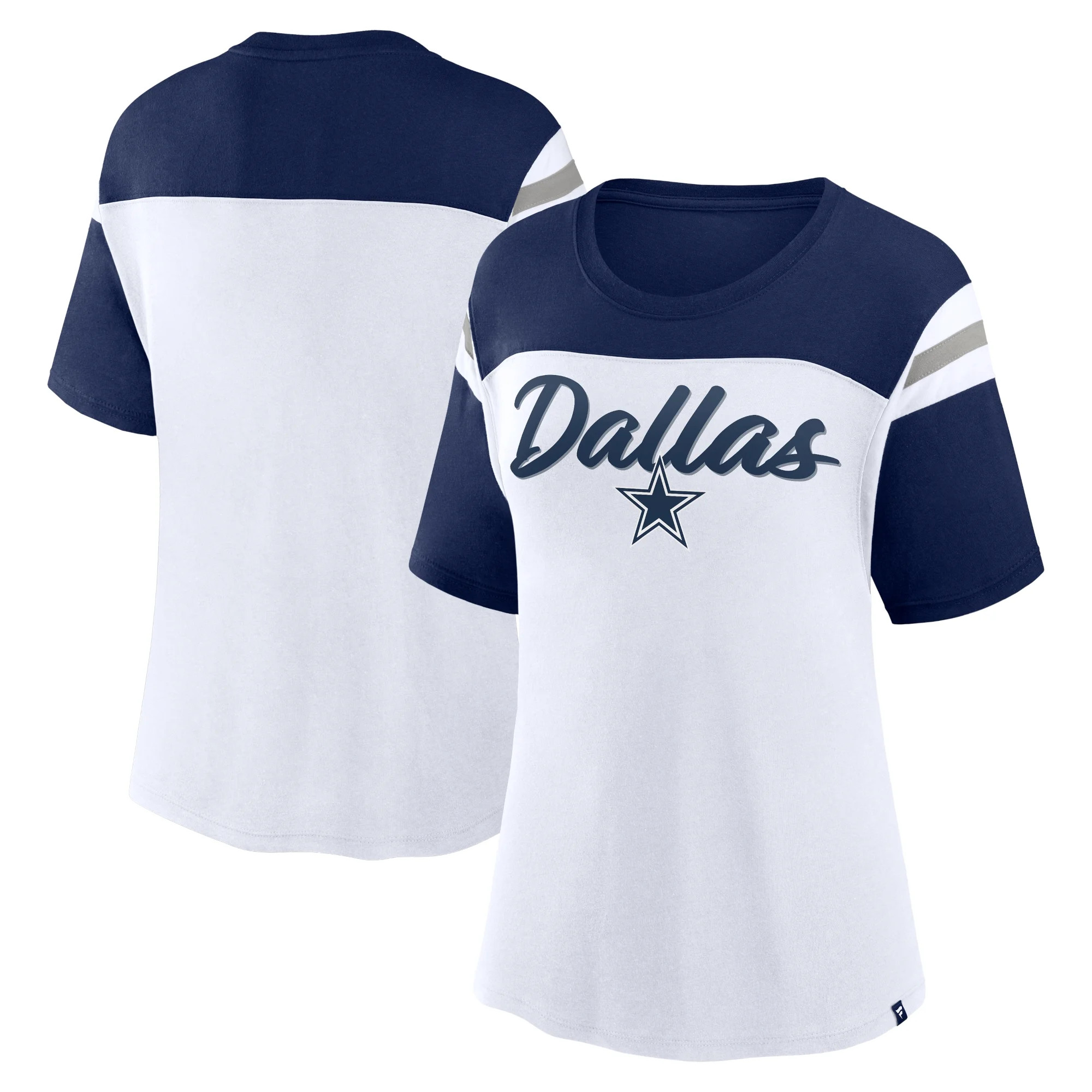 Women's Fanatics White/Navy Dallas Cowboys Cheer Chant Fashion T-Shirt | Walmart (US)