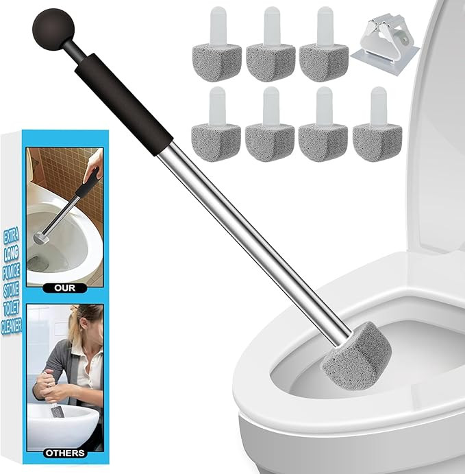Pumice Stone Toilet Bowl Cleaner Toilet Deep Cleaning,Bathroom Cleaner Brush with Long Handle for... | Amazon (US)