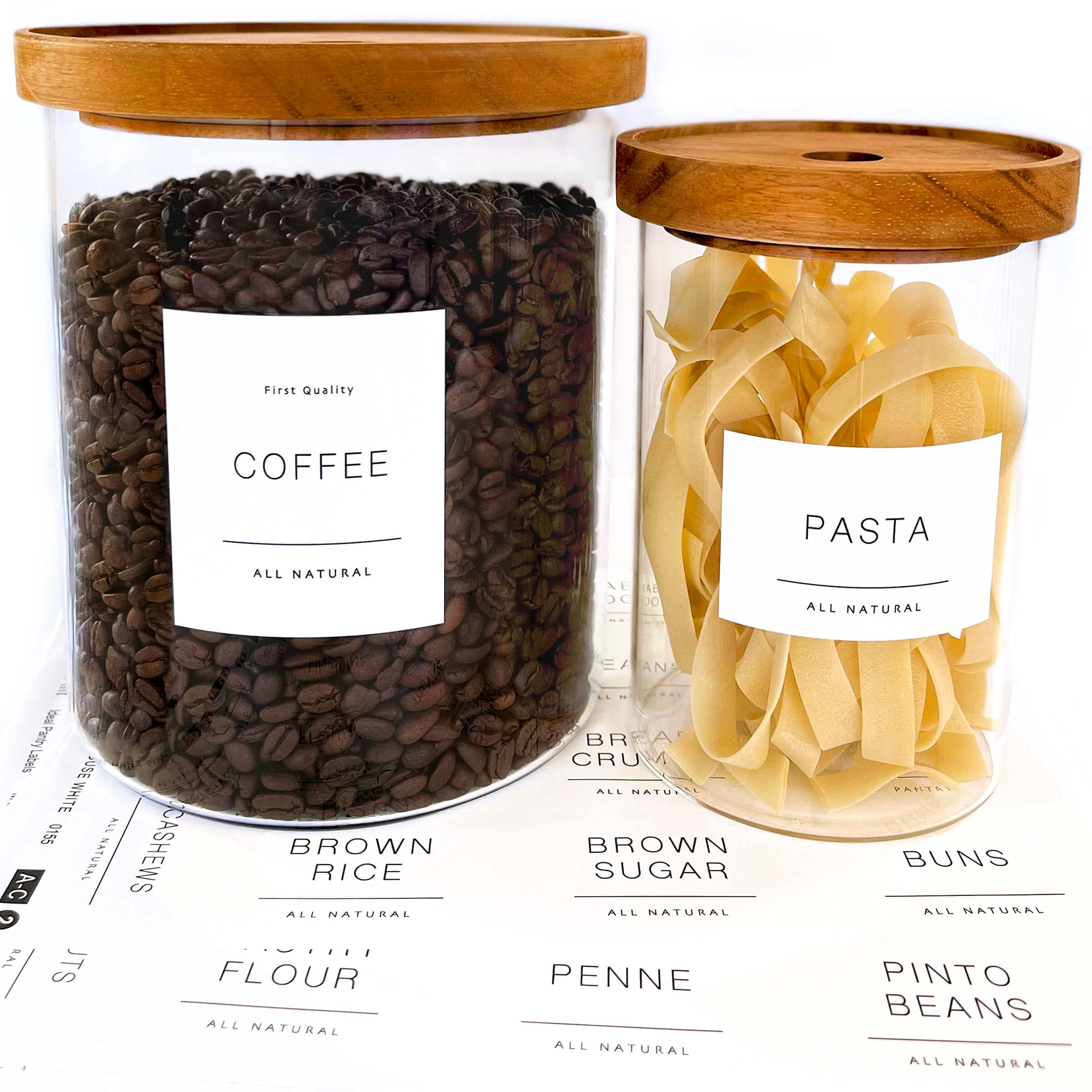 134 Kitchen Pantry Labels for Containers. Minimalist Preprinted Farmhouse Style. White Sticker Bl... | Amazon (US)