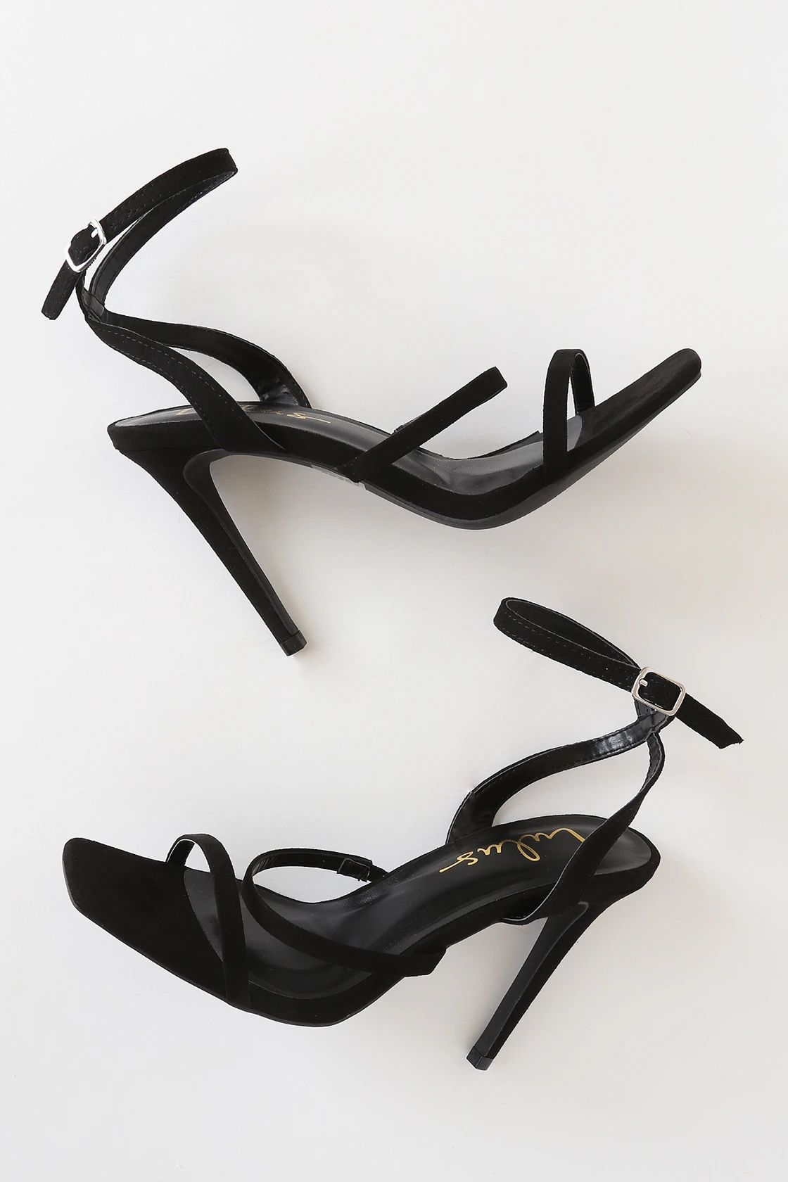 Leticiya Black Suede Ankle-Strap High Heel Sandals | Lulus (US)