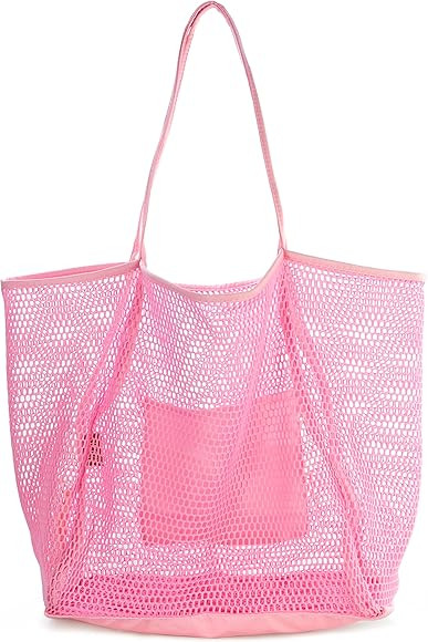 HOXIS Mesh Beach Tote Womens Shoulder Handbag | Amazon (US)