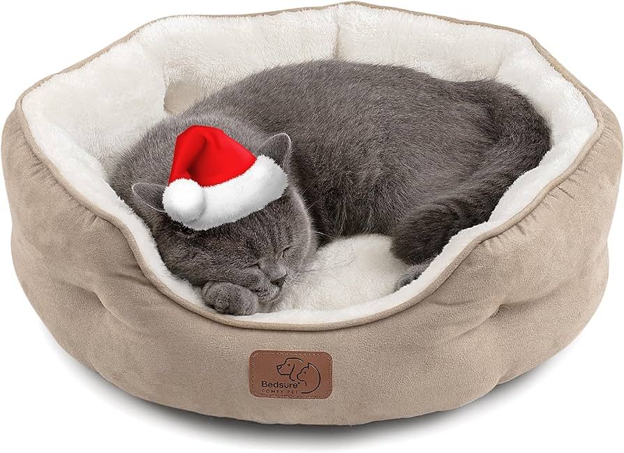 Bedsure Dog Beds for Small Dogs - Round Cat Beds for Indoor Cats, Washable Pet Bed for Puppy and ... | Amazon (US)
