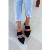 Suede Mules, Mules Leather Suede, Black Pointed Toe Shoes, Slip On Flats, Women Autumn Gift For Her | Etsy (US)