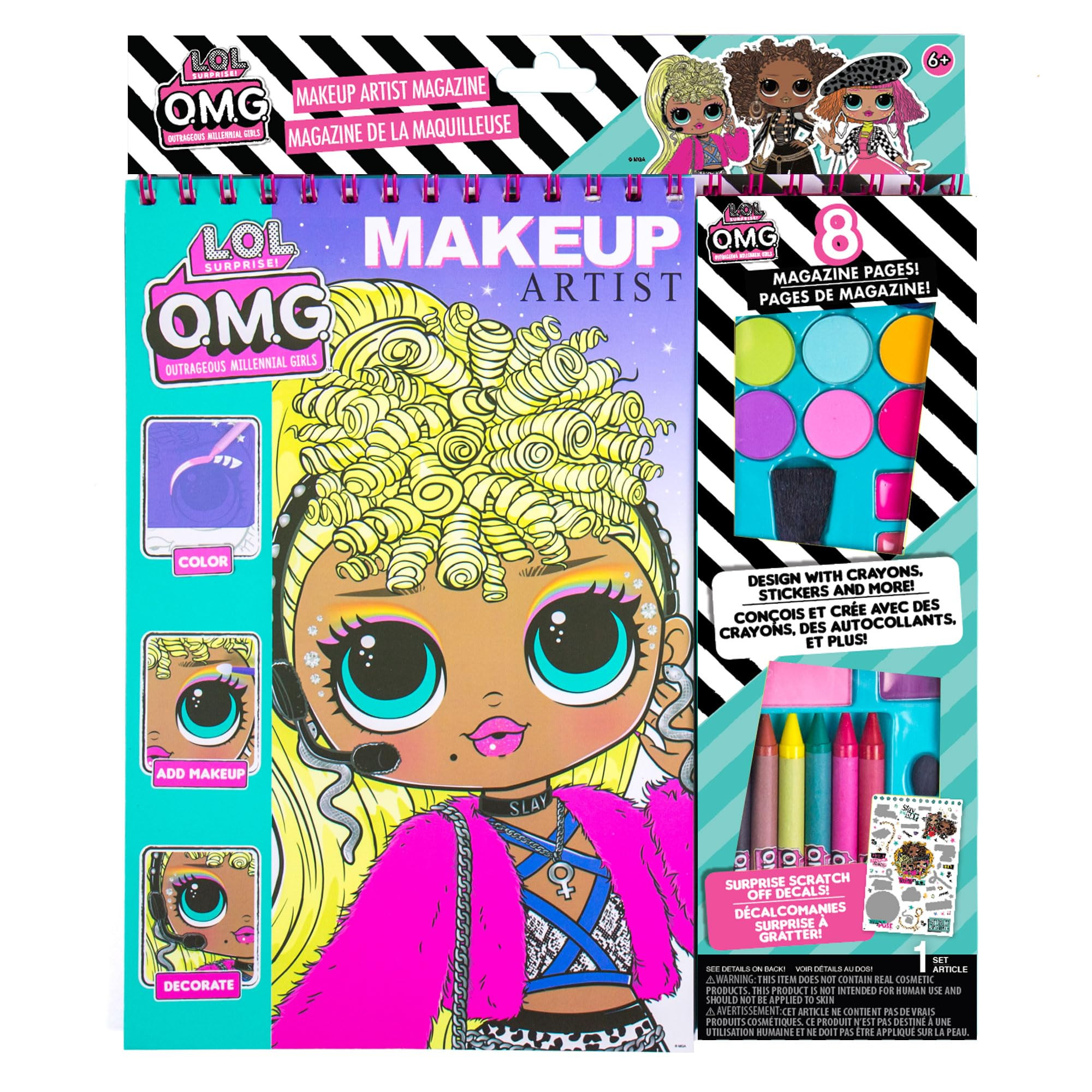 Horizon Group USA LOL OMG Make-Up Artist Magazine DIY Craft Kit, Design with Crayons, Stickers & ... | Amazon (US)