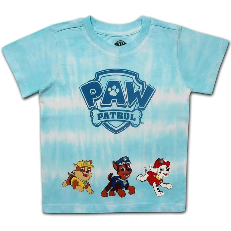 Nickelodeon Paw Patrol Boy's Short Sleeve Tee Shirt, Crewneck with Tie Dye Print | Walmart (US)