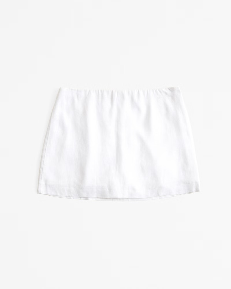 Abercrombie & Fitch Women's The A&F Scarlett Mid Rise Linen-Blend Mini Skort in White - Size XXL | Abercrombie & Fitch (US)