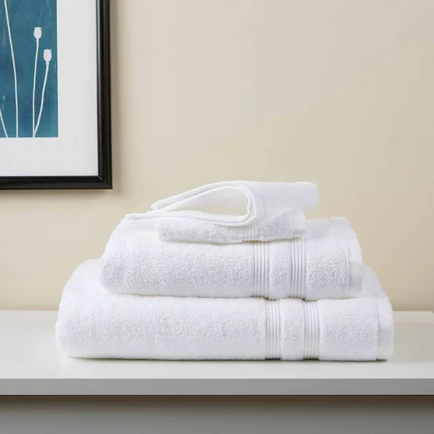 Mainstays Performance Solid 6-Piece Bath Towel Set - Arctic White | Walmart (US)