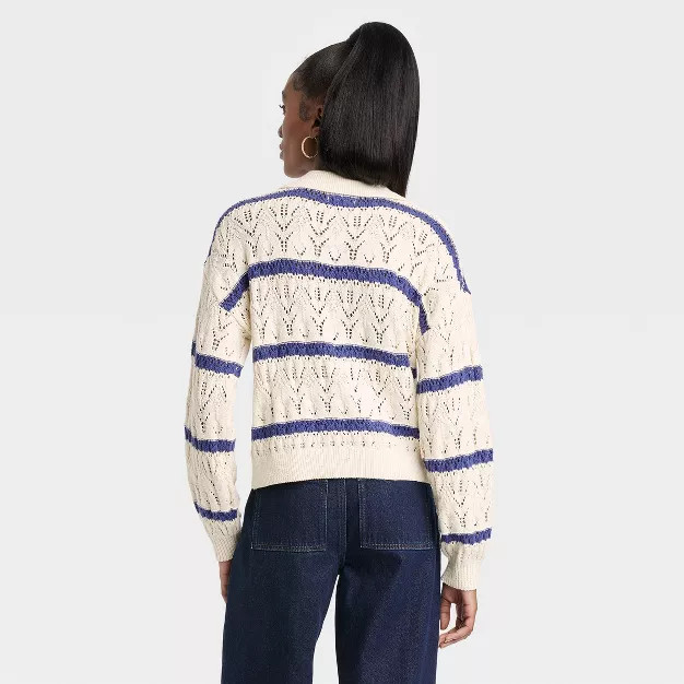 Women's Collared Polo Pullover Sweater - Universal Thread™ Striped | Target