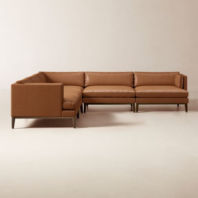 Mona 5-Piece L-Shaped Leather Sectional Sofa | CB2
