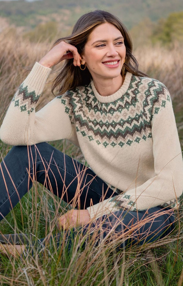 Ladies Lambswool Icelandic Crew | The House of Bruar