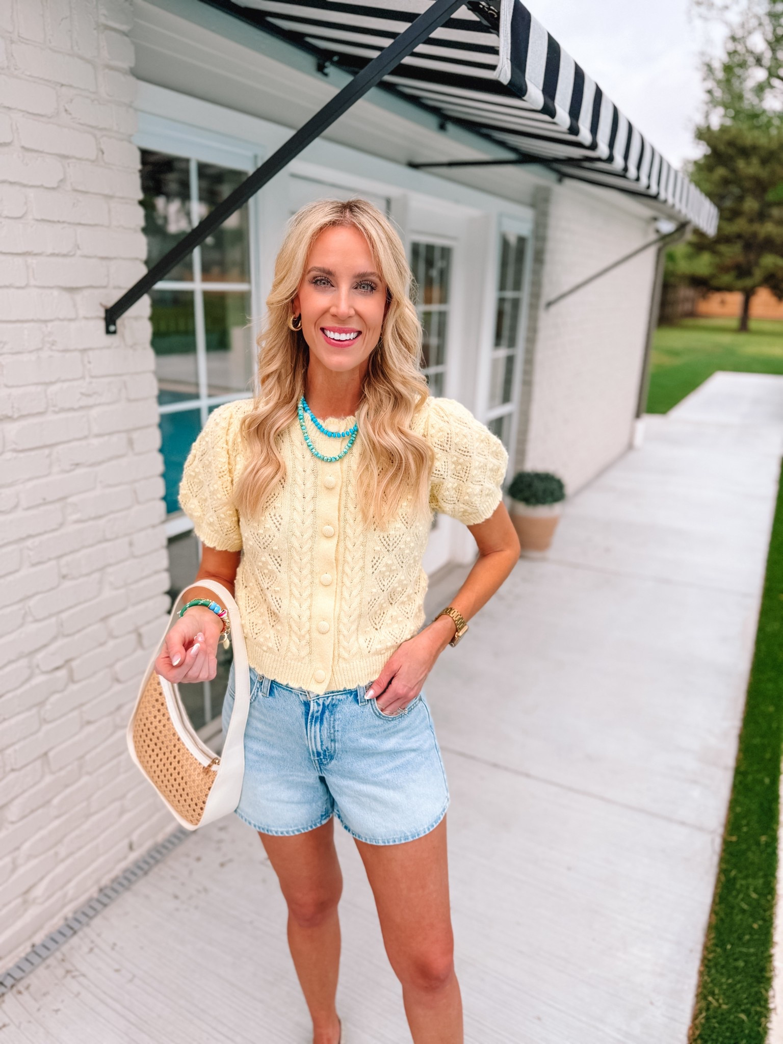 Levi’s cardigan / Spring style / Beaded necklace / Abercrombie shorts / Target bag

#LTKootd #LTKgrwm