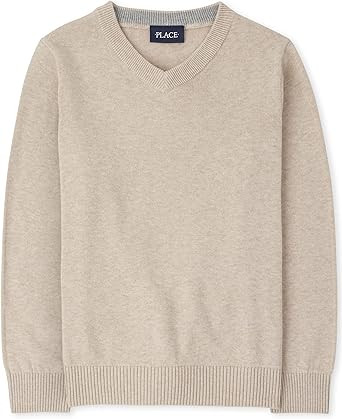 The Children's Place Boys' Long Sleeve Cotton V-Neck Sweater | Amazon (US)