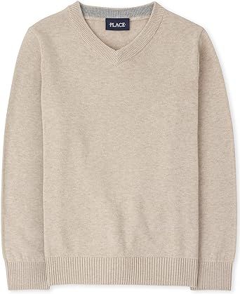 The Children's Place Boys' Long Sleeve Cotton V-Neck Sweater | Amazon (US)