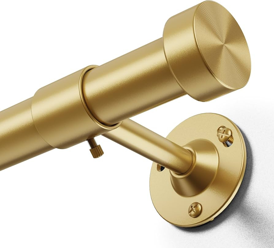 YaFex Heavy Duty Curtain Rods 32-120 Inch, 1 Inch Adjustable Gold Curtain Rod for Windows, Long W... | Amazon (US)