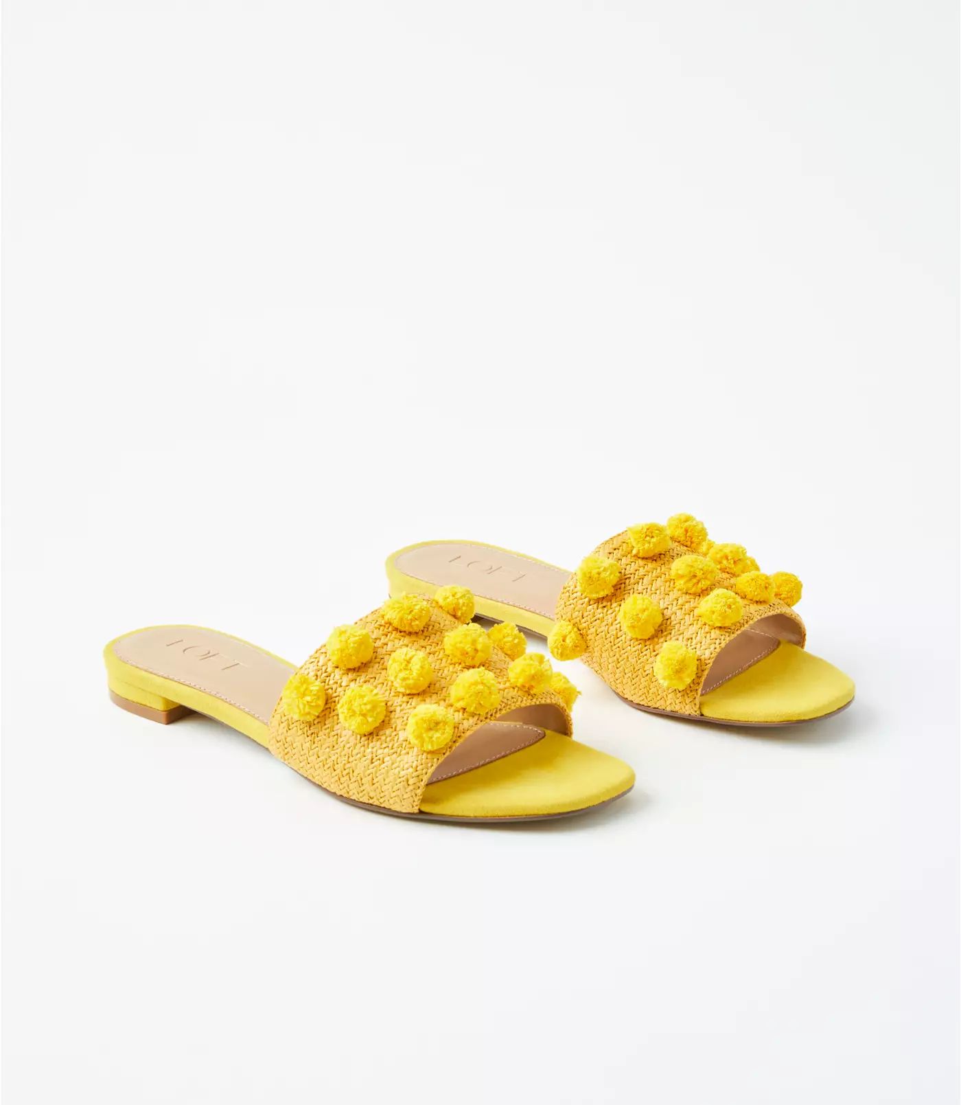 Pom Pom Slide Sandals | LOFT | LOFT