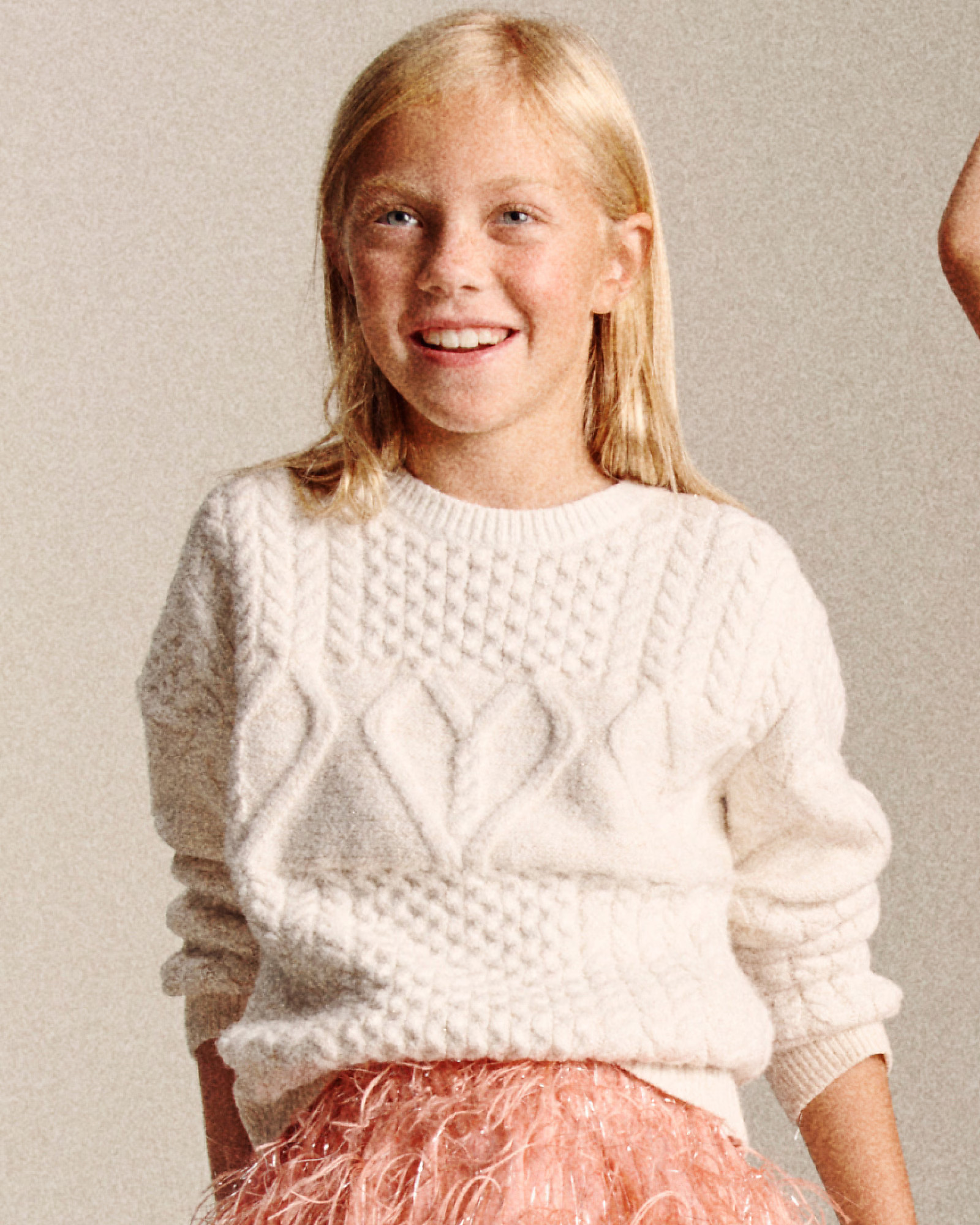 Girls' heart cable-knit sweater with Lurex® metallic threads | J. Crew US