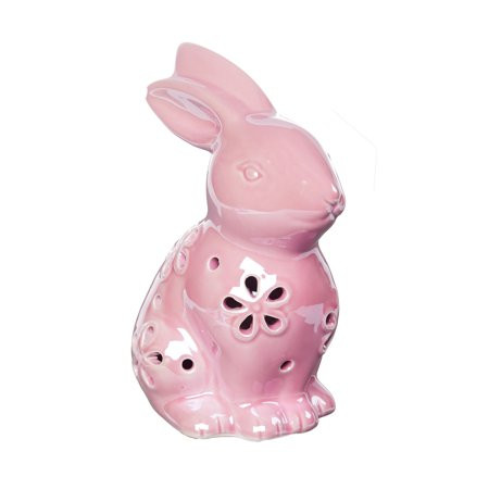 Way To Celebrate Easter Light-Up LED Ceramic Bunny, Pink | Walmart (US)