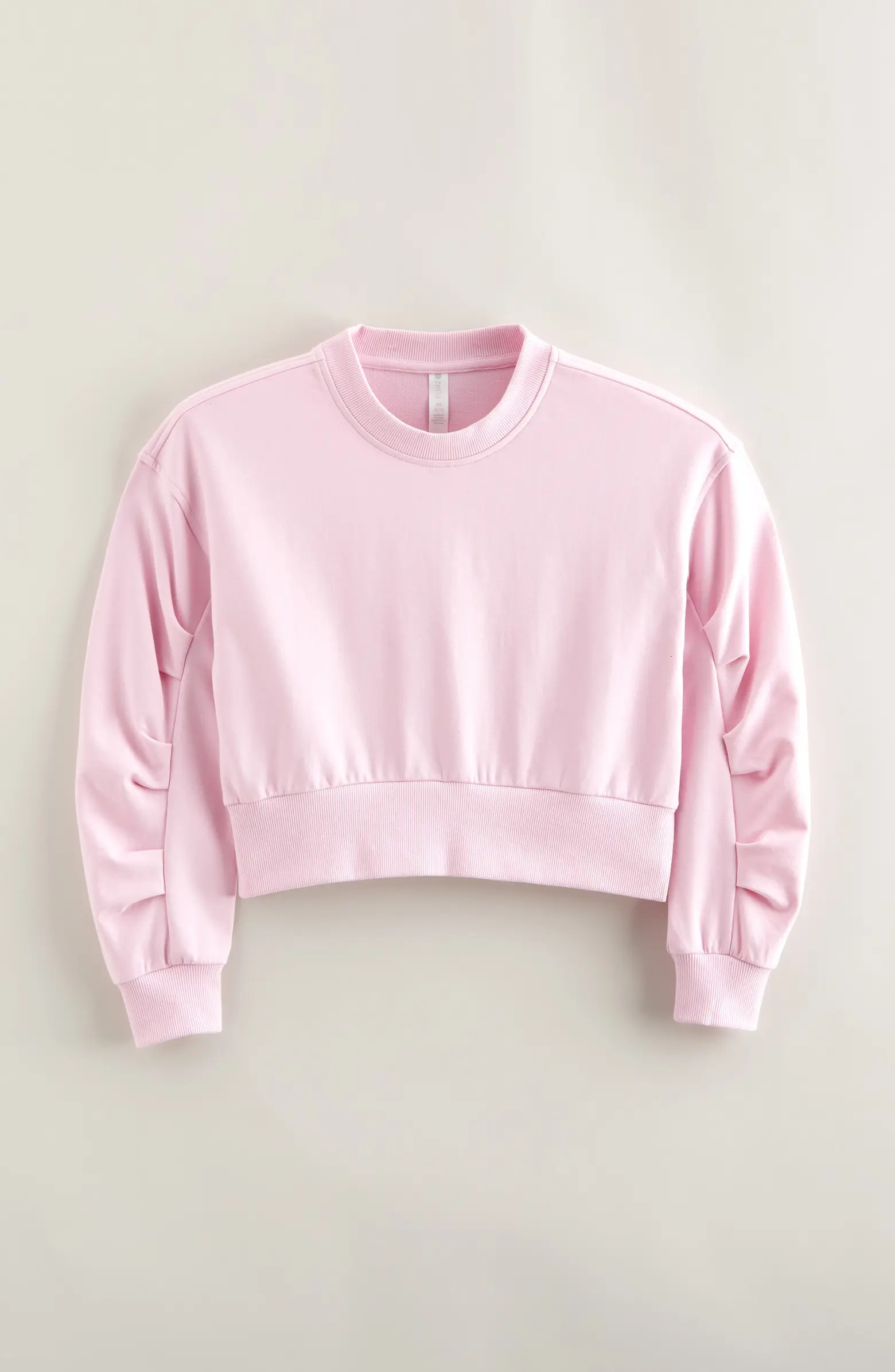 Zella Girl Kids' Pleated Sleeve Sweatshirt | Nordstrom | Nordstrom