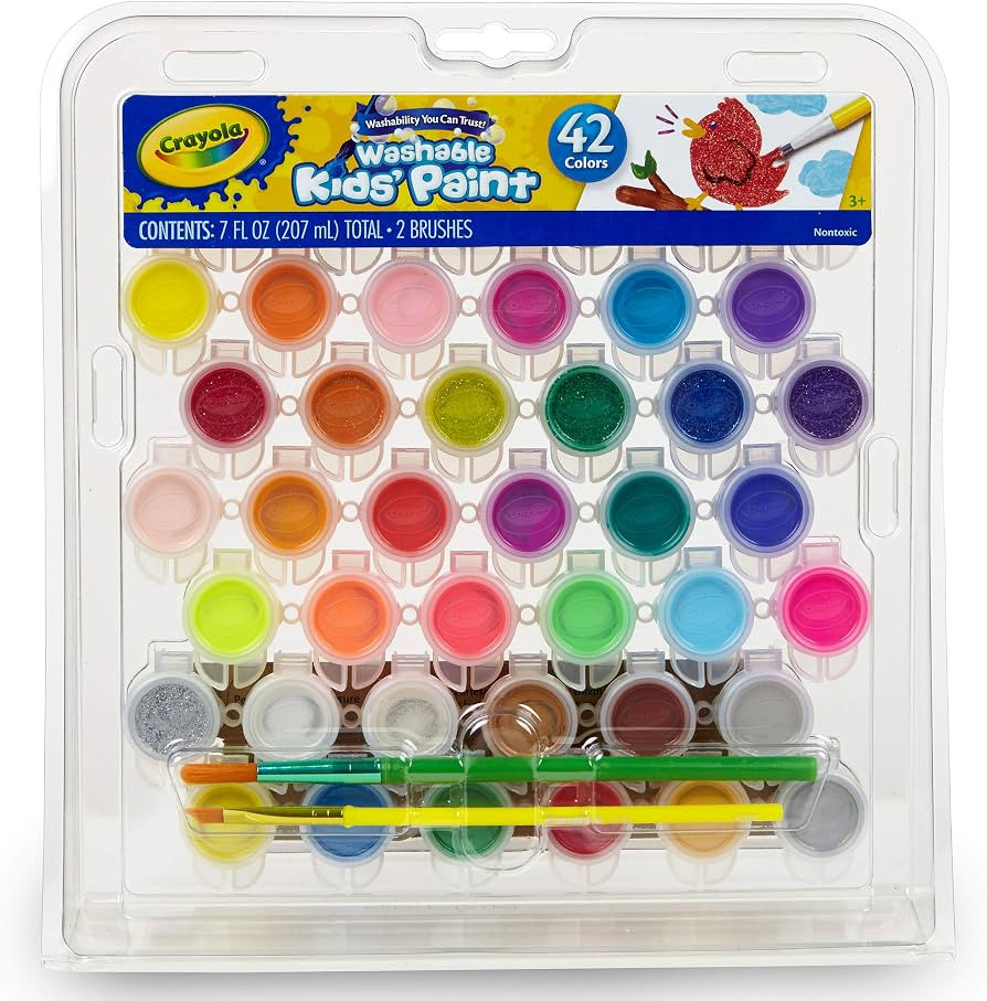 Crayola Kids Washable Paint Set, 42 Ct. Gift for Kids, Ages 3, 4, 5, 6, 7, Assorted | Amazon (US)