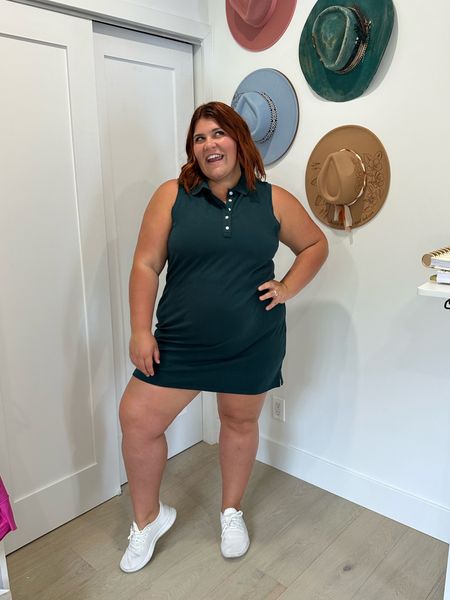 Perfect outfit for golf, pickleball, spring brunch, etc! LOVE the length & the color is so dreamy 💚 I’m wearing an XXL! 

#LTKplussize #LTKmidsize #LTKfindsunder50