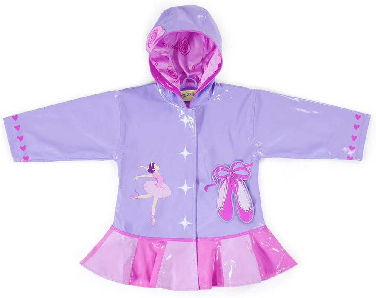 Kidorable Pink Ballerina PU All-Weather Raincoat for Girls w/Rose, Dancer, Hearts, Ballet Shoes | Amazon (US)