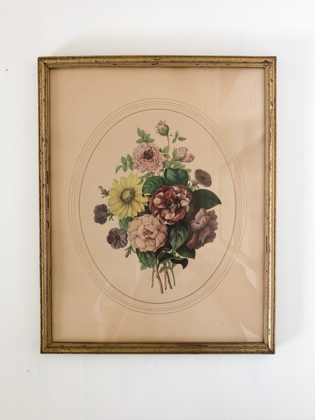 Antique Framed Floral Print | Etsy (US)