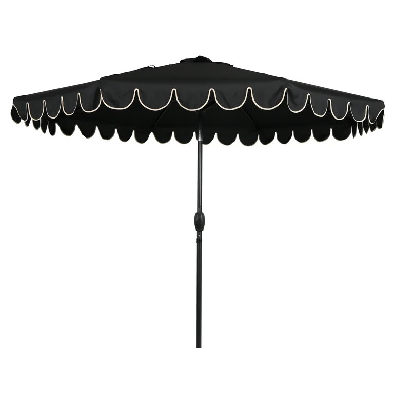 Better Homes & Gardens 9'Black Scallop Patio Umbrella, Crank Lift and 3 Position Tilt | Walmart (US)
