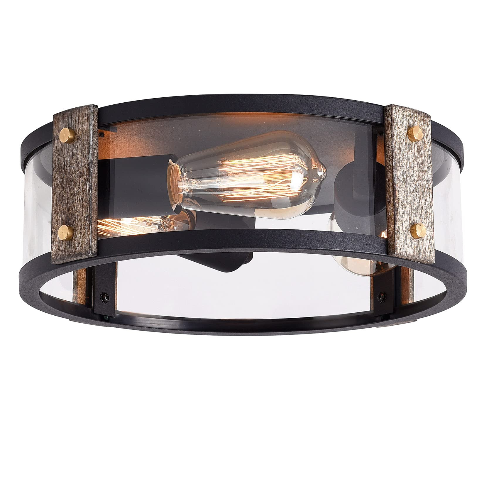 Flush Mount Ceiling Light ,13-inch Rustic Ceiling Light Fixture, 3-Light Farmhouse Outdoor Lighting  | Amazon (US)