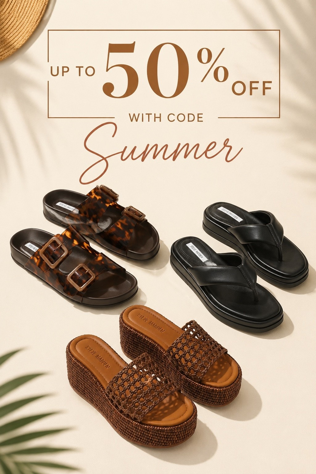 The sandal sale you’ve been waiting for is here! 🤎 
🌸More choices on the webside 🌸
From everyday slides to comfy flip-flops and elevated platform sandals, these summer favorites are up to 50% off with code SUMMER. If you’re looking for stylish shoes that are comfortable, versatile, and easy to wear all season, these are worth grabbing before they’re gone. Which pair is your favorite? 👡✨