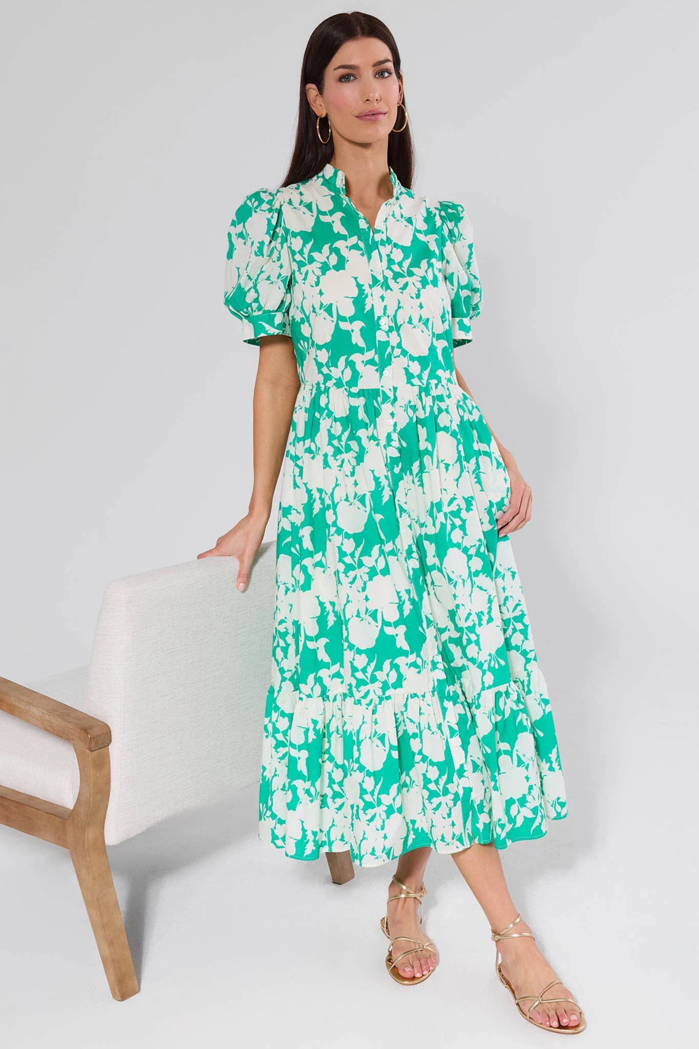 Martha Green Floral Maxi Dress | Avara