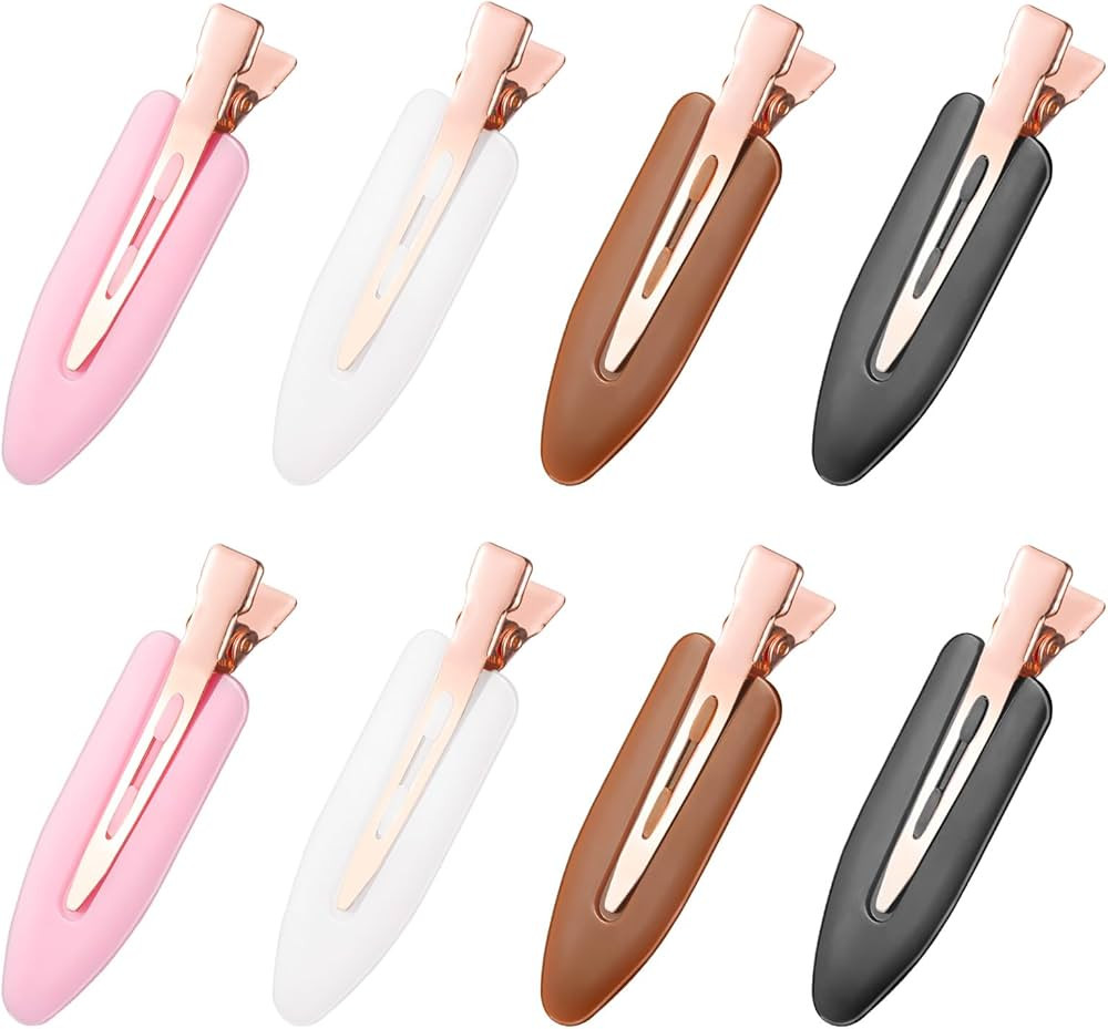 D 8 Pcs Hair Clips - No Bend No Crease Hair Clips - Flat Makeup Clips for Women and Girls - Creas... | Amazon (US)