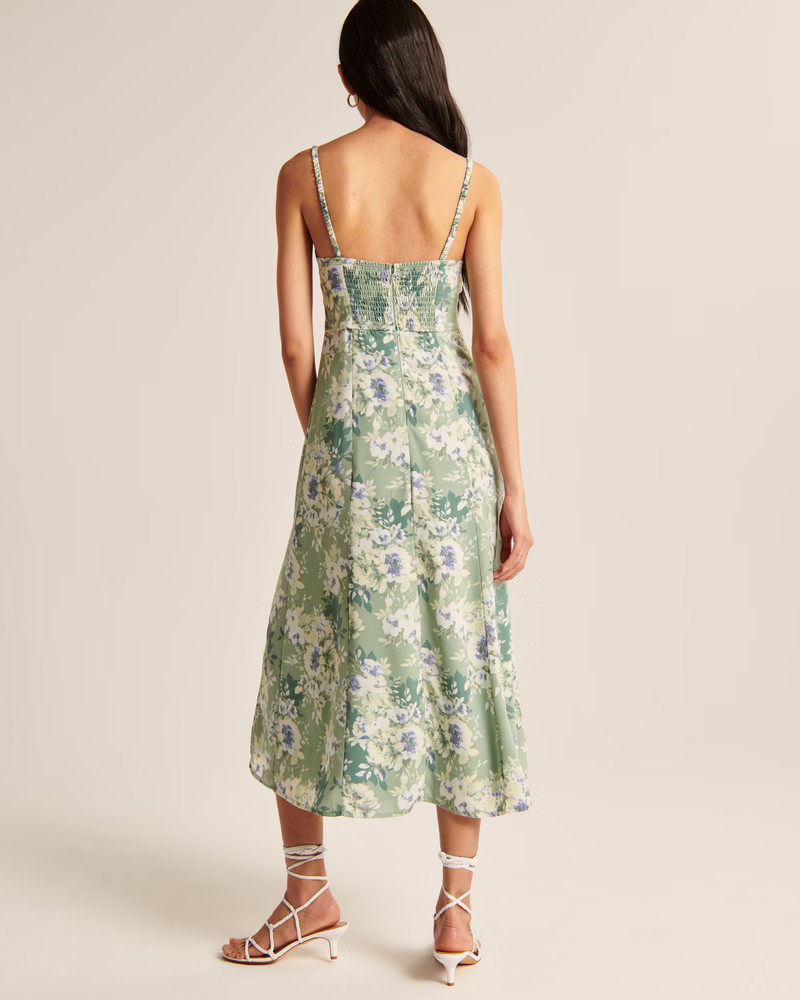 Women's Twist-Front Midi Dress | Women's The A&F Getaway Shop | Abercrombie.com | Abercrombie & Fitch (US)