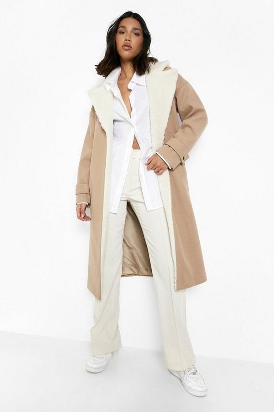 Teddy Collar Wool Look Coat | Boohoo.com (UK & IE)