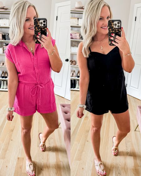 Love these cute and comfy rompers from Old Navy! I’m in size small in both. 
Black romper on sale for $20!
Pink romper on sale for $23.99!
Summer outfit 
Summer romper 
Cover up


#LTKSaleAlert #LTKStyleTip #LTKFindsUnder50