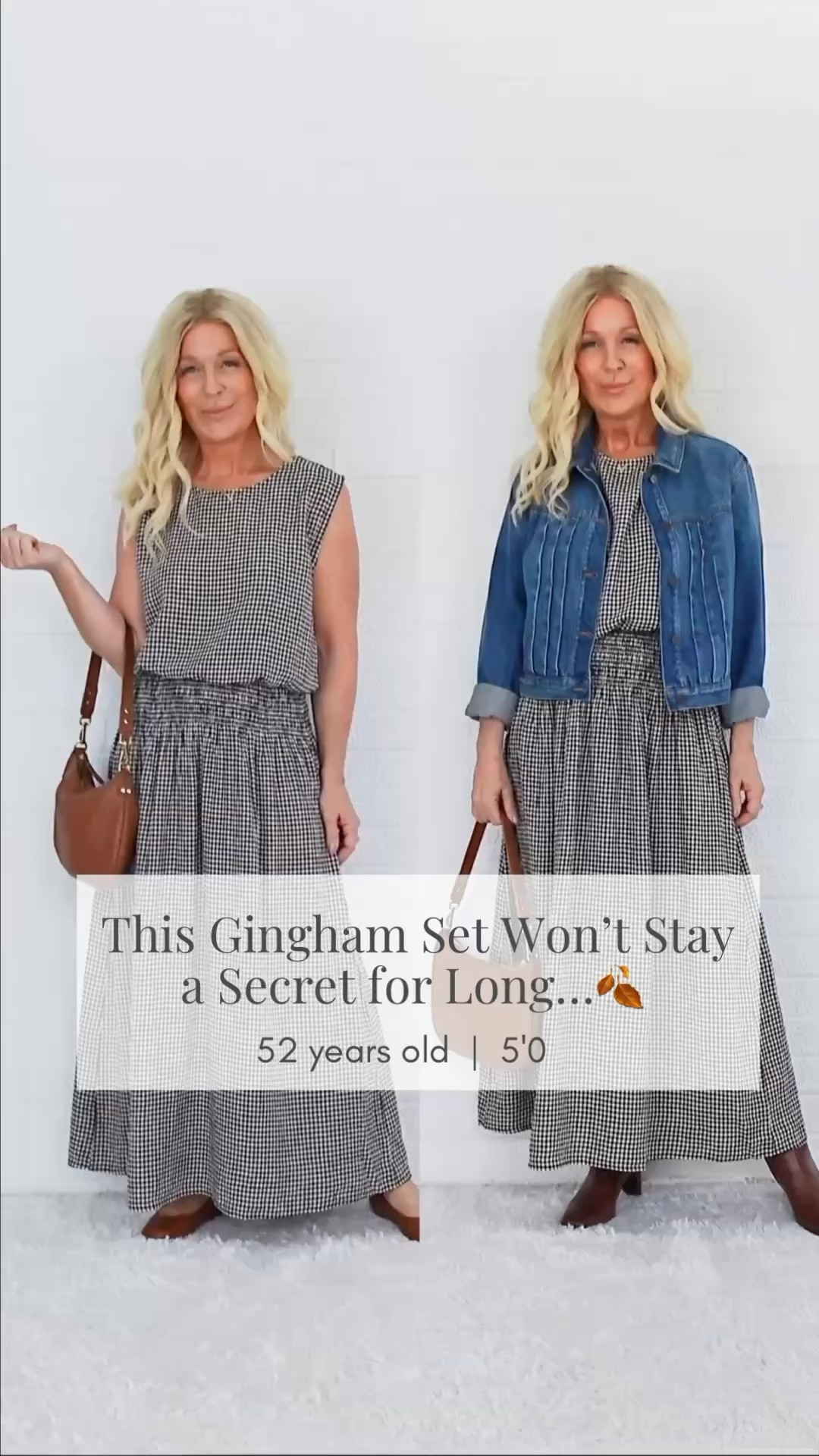 Comment SET to grab this gingham set before your size sells out! 🍂

I didn’t want to take it off once I put it on.

🍂The bubble top.
🍁The flattering skirt.
☕️The perfect early fall gingham.

Wear it now while it’s warm.
Add a camel cardigan, denim jacket, and boots later.

But don’t wait—once other creators catch on, sizes disappear FAST. 👀

PS: The colors are beige and black gingham...rather than white and black gingham. Total Fall Vibes!

-Valarie 🍂☕️

#fashionover50 #fashionover60 #womenover50 #womenover60 #fallfashion

#LTKOver40 #LTKSeasonal #LTKPetite