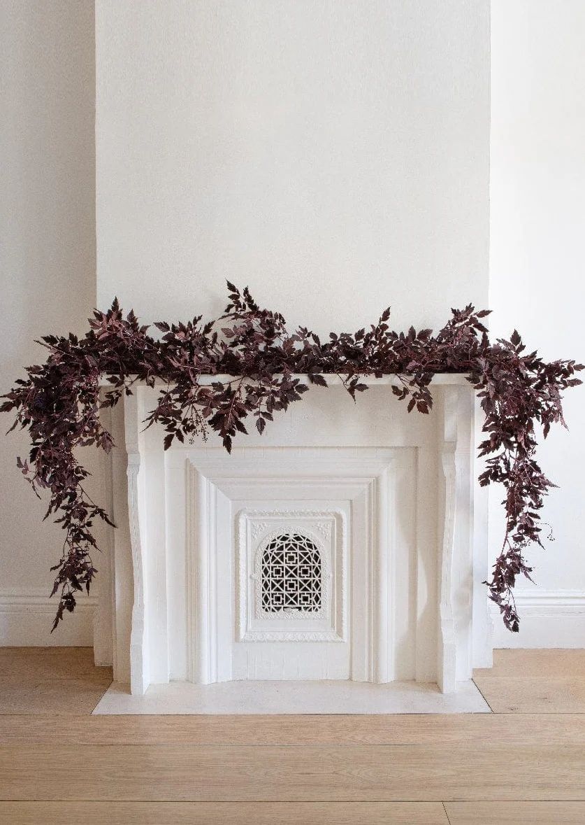 Plum Cimicifuga Seeded Fall Decor Garland - 6' | Afloral