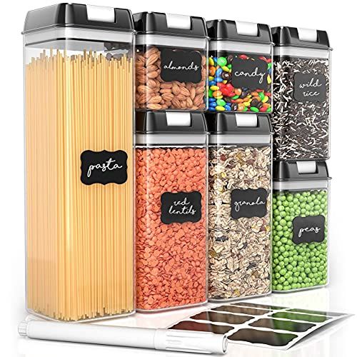 Simply Gourmet Food Storage Containers for Kitchen Organization - Pack of 7 BPA-Free Airtight Organi | Amazon (US)