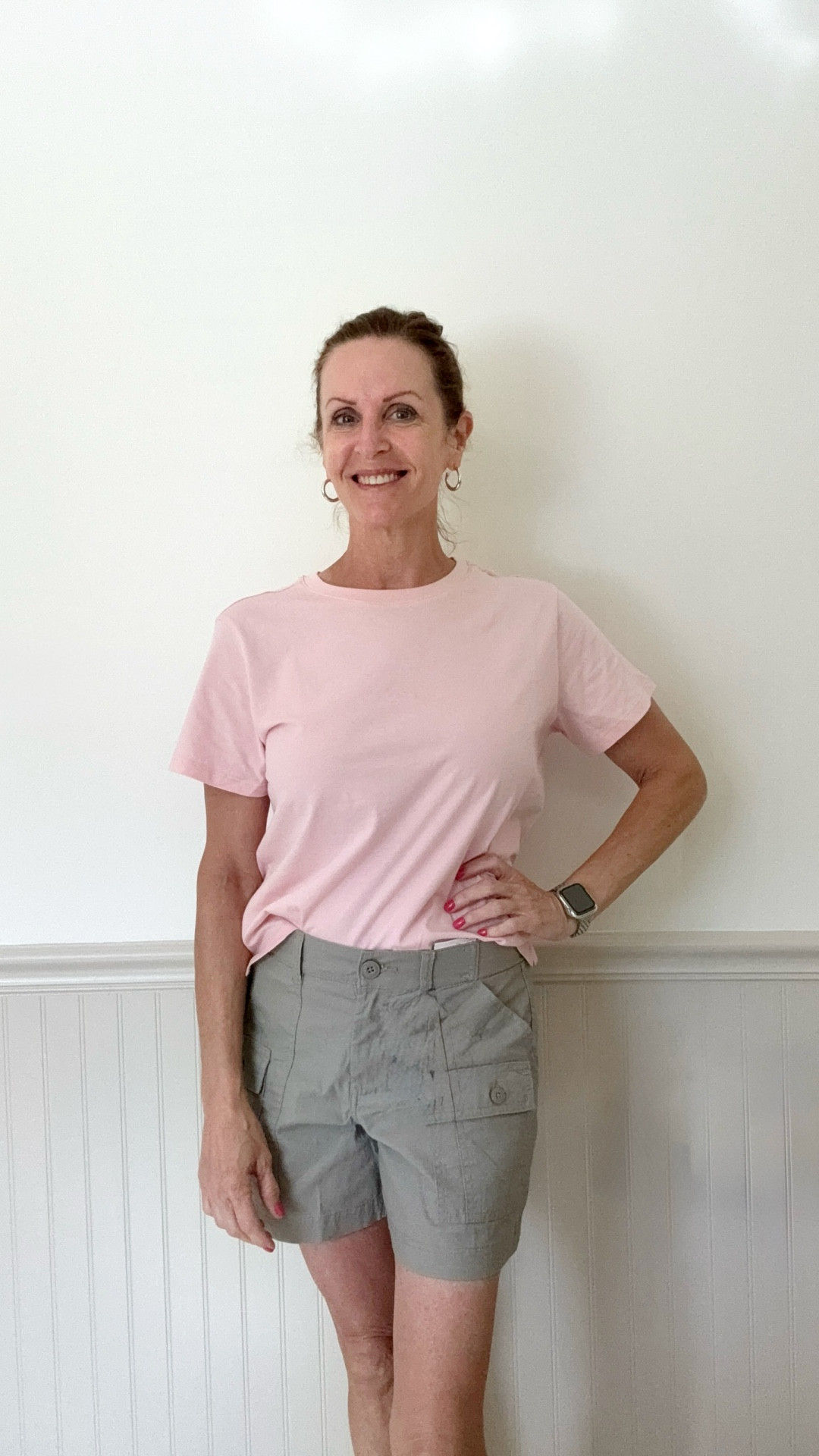 If you’re looking for mid rise, 5”, comfortable showers, then these are perfect!  These are made by Lee and they’re have a comfort waistband that doesn’t pinch around the waist.  And I’m loving this boxy t-shirt that I picked up at Walmart as well. It’s only $10 and it comes in lots of colors. 
***Size down in the shorts, I’m wearing a medium in the top 

#LTKSeasonal #LTKOver40