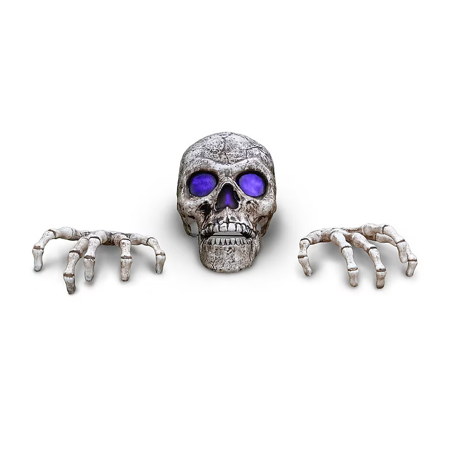 Haunted Living 2.3-ft Giant Skull with Hands Ground Breaker Yard Decoration Lowes.com | Lowe's