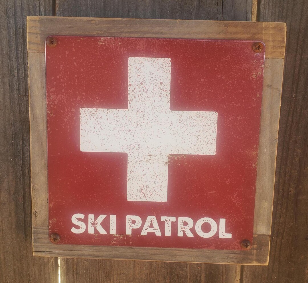 Ski Patrol Metal Sign Recycled Fence Wood Frame FREE SHIPPING - Etsy | Etsy (US)