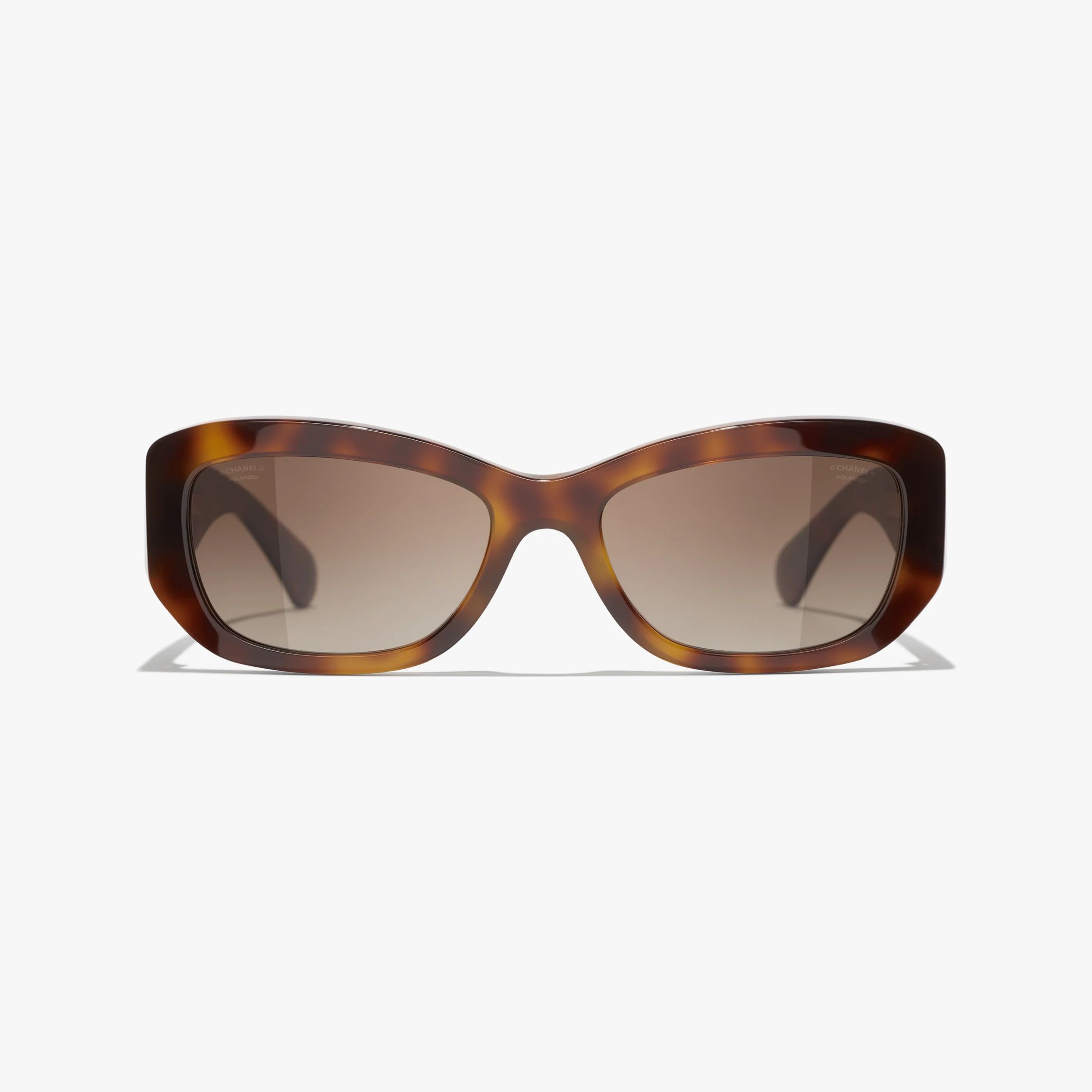 Rectangle Sunglasses

            Acetate
	
		Tortoise. Lenses: Light Brown, Polarized, Gradient | Chanel, Inc. (US)