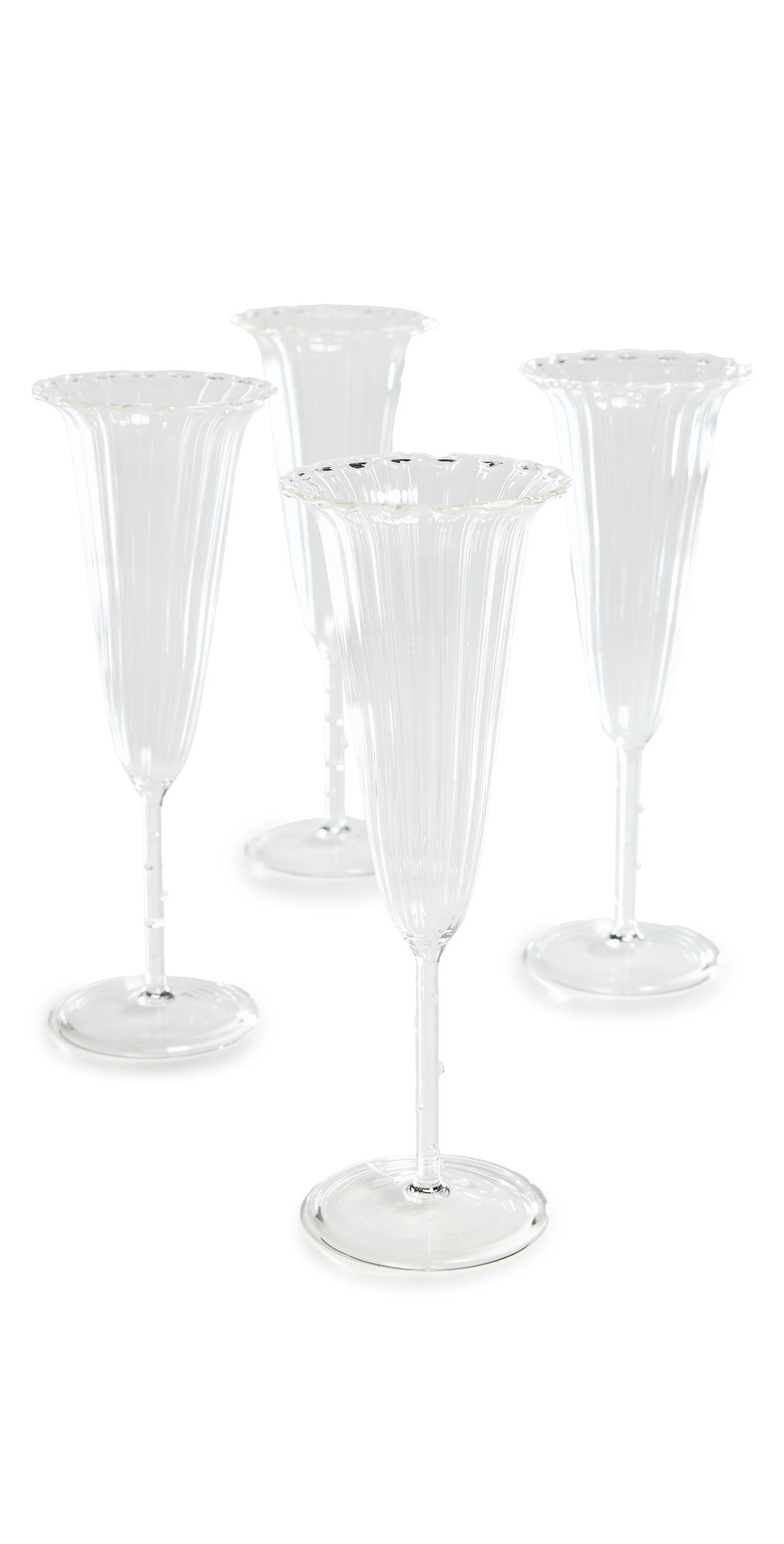 Sophie Lou Jacobsen Set of 4 Angel Flute Glasses Clear One Size | Shopbop