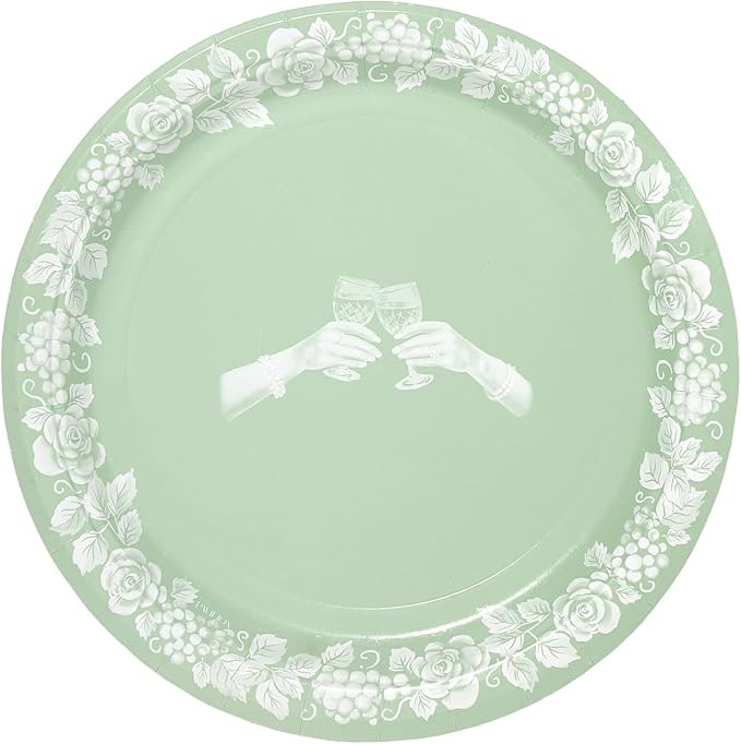 Set of 8 Disposable Paper Jasperware Inspired Wine Salad and Dessert Plate - Perfect for parties,... | Amazon (US)