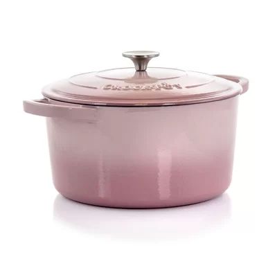 Crock-Pot Artisan 7 qt. Non-Stick Cast Iron Round Dutch Oven Crock-pot Color: Pink | Wayfair North America