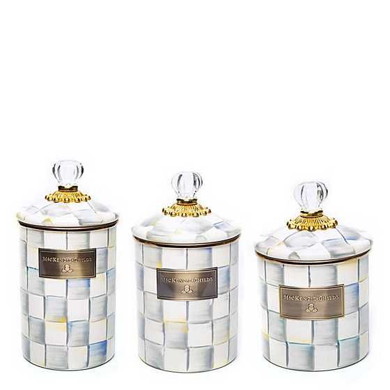 Sterling Check Enamel Canisters - Set of 3 | MacKenzie-Childs