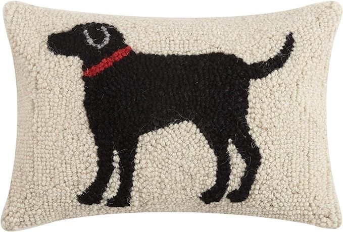 Peking Handicraft 30JES1459C12OB Black Dog Wool and Cotton Pillow, 8 x 12 inch | Amazon (US)