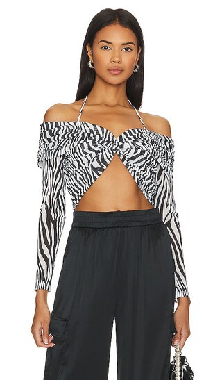 Rosalia Top in Zebra Stripe | Revolve Clothing (Global)
