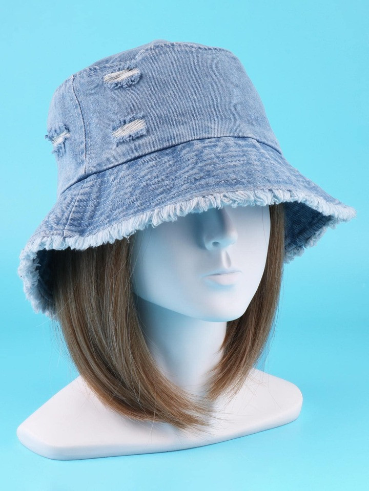 Street Ripped Raw Trim Bucket Hat | SHEIN