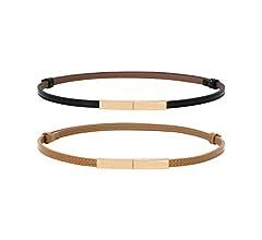 JASGOOD 4 Pack Women Skinny Leather Belt Fashion Dress Belt Adjustable Thin Waist Belts for Ladie... | Amazon (UK)